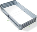 Land Guard 6×3×1ft Galvanized Raised Garden Bed Kit for Vegetables, Galvanized Large Metal Planter Raised Garden Boxes Outdoor(Modern Grey)… by CozyNest Decor