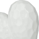 Deco 79 Porcelain Ceramic Heart Decorative Sculpture Dimensional Angled Origami Inspired Home Decor Statue, Accent Figurine 8" x 3" x 8", White by CozyNest Decor