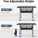 ALPHA CAMP Folding Camping Table, Portable Roll-up Table with Adjustable Height, Large Storage Bag and Carrying Bag, Tall Aluminum Table for Indoor & Outdoor Picnic BBQ Backyards Beach by GreenHaven Gardens