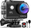 COOAU 4K 20MP Wi-Fi Action Camera External Microphone Remote Control Underwater 40M Waterproof Sport Camera Time Lapse with 2X1200mAh Batteries and 20 Accessories by TinyTreasures Baby Boutique