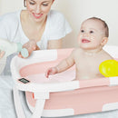 Collapsible Baby Bathtub,Baby Bath Tub with Soft Cushion & Thermometer,Baby Bathtub Newborn to Toddler 0-36 Months,Portable Travel Baby Tub by TinyTreasures Baby Boutique