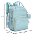BabbleRoo Leather Diaper Bag Backpack - Baby Essentials Travel Baby Bag, Multi function, Waterproof, with Changing Pad, Stroller Straps & Pacifier Case – Unisex, Powder Blue by TinyTreasures Baby Boutique