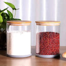 Set of 2 Large Glass Food Storage jar, 100 FL OZ (3000ml) Glass Flour Canister with Airtight Bamboo Lids for Kitchen Corner, BPA-Free Flour Container for Sugar, Ground Coffee, Rice and Dry Food by CozyNest Decor