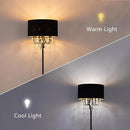 Wellmet Black Crystal Drum Shade Floor Lamp, 6 Light Black Gold Shade, Candle Base, for Living Room, Bedroom, Reading Room, Hallway, Corridor by CozyNest Decor