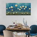 LASMOND Teal Dandelion Wall Art for Living Room Abstract Blowball Canvas Painting Prints Large Flower Floral Grassland Bedroom Decoration Modern Artwork Decor (46x23 Inches) by CozyNest Decor