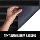 GORILLA GRIP 100% Waterproof All-Season WeatherMax Doormat US Designed Natural Rubber, Stain and Fade Resistant, Low Profile Indoor Outdoor Door Mats, Easy Clean Patio Mat, 17x29, Black Stripe by CozyNest Decor