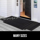 GORILLA GRIP 100% Waterproof All-Season WeatherMax Doormat, 34x58, US Designed Natural Rubber, Stain and Fade Resistant, Low Profile Indoor Outdoor Door Mats, Easy Clean Patio Mat, Midnight Maze by CozyNest Decor