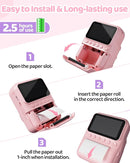 Kids Camera Instant Print for Girls Ages 3-14, 3-inch HD Screen Camera for Kids with Printing Paper, 1080P Digital Toddler Toys for 4 5 6 7 8 9 10 11 12 Years Old (Pink) by TinyTreasures Baby Boutique