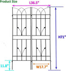 2 Pack Metal Garden Trellis 71" Black Fence Rustproof Garden Trellis for Climbing Plants Support Roses Flower Outdoor Lawn, Black by GreenHaven Gardens
