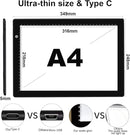 A4 Light Box for tracing,Ultra-Thin Magnetic led Light pad for Drawing,Stepless dimming lightbox for Sketching,Tattoo, Light Table for Artists,Diamond Painting,X-ray Viewing by TinyTreasures Baby Boutique