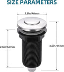 RQYEKDO Garbage Disposal Air Switch Kitchen Sink Top Long Stainless Steel Brushed Nickel Long 2.5" for Food and Waste Disposal On/Off Air Button Parts Black…
