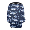 Binienty Cartoon Shark Print Car Seat Canopies for Baby Boys Girls, Women's Light Soft Nursing Cover Breastfeeding Scarf Breathable Stroller Cover for Sun and Windy by TinyTreasures Baby Boutique