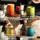Sweejar Ceramic Food Storage Jar, Stackable Kitchen Canisters, Containers with Airtight Seal Wooden Lid for Serving Coffee Bean, Flour, Tea, Cookies, Spice and More - 58 Fl Oz (Gradient Blue) by CozyNest Decor