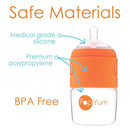 PopYum 5 oz Orange Anti-Colic Formula Making/Mixing/Dispenser Baby Bottle with