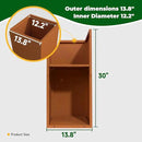 Corten Steel Metallic Heavy Planter for Outdoor Plants 14"x14"x30" Metal Planter Spliced Flower Pot with Partitions for Outside,Indoor,Garden (Corten, 14 * 14 * 30) by CozyNest Decor