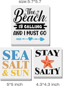 Summer Beach Decor for Home Farmhouse Tiered Tray Decor Beach House 3 Pcs Decorative Wood Box Signs Table Desk Shelf Decoration by CozyNest Decor