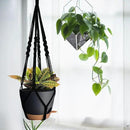 3 Pack Self Watering Hanging Planters Macrame Plant Hangers with Indoor Flower Pots, 3 Different Size Hanging Basket, Plant Hanger with Hooks for Garden Home Decor Black by GreenHaven Gardens