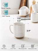 LE TAUCI Coffee Mugs 12 oz, Ceramic Mug Set, Housewarming Wedding Present, Coffee Cups for Latte, Hot Tea, Cappuccino, Mocha, Cocoa - Set of 4, Arctic White by CozyNest Decor
