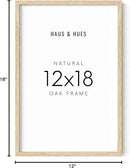 HAUS AND HUES 12 by 18 Picture Frame Set of 1-12 x 18 Poster Frame, 18x12 Light Wood Frame, 12x18 Frame, 12 x 18 Frame Natural Wood, 12 x 18 Picture Frame Wooden (Beige Frame) by CozyNest Decor
