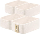 Small Storage Baskets for Organizing | Closet Organizer Bins | Shelf Toy Basket | Woven Rope Baskets | Cube Decorative Box | Shallow Basket | 13x8.5x5.1” | 4 Packs Off White by TinyTreasures Baby Boutique