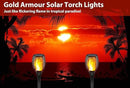 Gold Armour 2 Pack Solar Lights Upgraded - Flickering Flames Torch Solar Path Light - Dancing Flame Lighting 96 Led Dusk to Dawn Flickering Tiki Torches Outdoor Waterproof Garden by GreenHaven Gardens