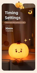 ATSUI Pumpkin Night Light, Halloween LED Squishy Novelty Lamp, Food Grade Silicone, Dimmable, Rechargeable Breastfeeding Nursery Nightlight for Desk Decor, Funny Gifts Stuff for Kids Women Boys Girls by TinyTreasures Baby Boutique