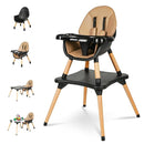 Gofirst 6 in 1 Convertible Wooden High Chair for Babies and Toddlers - Infant Dining Booster Seat With Building Block Table and 4-Position Removable Feeding Chair by TinyTreasures Baby Boutique