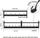 AMBIRD 34.2" Extra Long Wooden Wall Hook Rack with Shelf - Versatile and Decorative Wall-Mounted Storage with 10 Hooks for Coats, Hats, Keys, Scarves - Ideal for Entryways, Bedrooms, Closets (Black) by CozyNest Decor