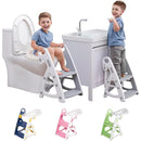 Potty Training Seat: 2 in 1 Design Potty Seat for Toilet & Nursery Step Stool for Sink Potty Training Toilet with Height Adjustable Ladder for Kids of All Ages (Gray) by TinyTreasures Baby Boutique