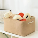 Organization and Storage Basket for Gifts Empty - 16x12x8 inch Large 4 Pack Fabric Storage Cube Collapsible Baskets for Shelves with Handles, Storage Box for Cloth Books Laundry Canvas(Beige) by TinyTreasures Baby Boutique