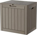 35 Gallon Lockable Resin Deck Box, Waterproof & UV-Resistant Outdoor Storage Box for Outdoor Cushion Storage, Garden Tools & Pool Accessories Storage, Gray by CozyNest Decor