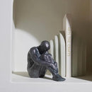 Guichifun Sitting Man Sculptures Home Decor - Resin Bronze Male Holding Arms Legs Lonely Statues Decorative Objects Outdoor Gift for Men 7.5 x 3.7 x 5.8 Inch by CozyNest Decor