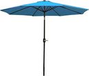 Sunnydaze Outdoor Patio Umbrella - Polyester Table Market Umbrella with Push-Button Tilt and Crank - 8 Sturdy Ribs - Turquoise - 9ft by GreenHaven Gardens