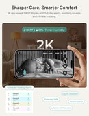 VistaView Smart WiFi Baby Monitor - 5” 1080P Split Screen & 2K Camera App Control, Cry & Motion Alerts, HD Night Vision, 5000mAh Battery, 2-Way Talk, Multi-User, Triple Security, 1279ft Range by TinyTreasures Baby Boutique