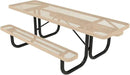Coated Outdoor Furniture Heavy-Duty Portable ADA-Compliant Outdoor Picnic Table, Expanded Metal Patio Dining Furniture Made in America (8ft Rectangular, Both-Side Handicap, Tan) by GreenHaven Gardens