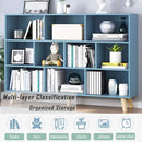 IOTXY Wooden Open Shelf Bookcase - 3-Tier Floor Standing Display Cabinet Rack with Legs, 10 Cubes Bookshelf, Bright Blue by CozyNest Decor