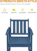 HDPE Outdoor Dining Set of 6, Patio Dining Table Set with 4 Chairs and 1 Bench, 6 Pieces HDPE Dining Set with Umbrella Hole, Outdoor Furniture Sets for Deck, Poolside, Garden, Navy by CozyNest Decor