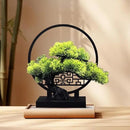 Ryoma Artificial Pine Tree Set Simulated Bonsai Features Ornaments Chinese - Style Desktop Screen Ornament 2 Set by GreenHaven Gardens