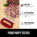 GORILLA GRIP BPA-Free Chicken Shredder Meat Claws, Sharp Stainless Steel Food Shredding Fork, Comfortable Handle, Easily Shred Pulled Pork, Taco Meats, Kitchen Smoker BBQ Tool, Dishwasher Safe, Red by GreenHaven Gardens