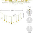 Mkono Moon Phase Wall Hanging Boho Aesthetic Room Decor Metal Moons Garland Hanging Art Bohemian Home Decoration for Girls Room Nursery Bedroom Livingroom Dorm, Ideal, Gold, 50" by CozyNest Decor