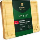 ROYAL CRAFT WOOD Extra Large Cutting Boards for Kitchen Meal Prep & Serving-Bamboo Wood Cutting Board with Deep Juice Groove - Charcuterie & Chopping Butcher Block for Meat - Gadgets Gift (XL 18x12") by CozyNest Decor