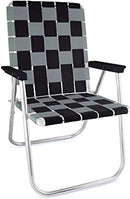 Lawn Chair USA Folding Aluminum Outdoor Patio Lawn Chair | Heavy-Duty Webbed Chairs for Camping, Sports, Beach, Yard & Tailgating | Lightweight Portable | Classic - Black/Silver by GreenHaven Gardens