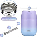 17 oz Insulated Lunch Containers Hot Food Jar, Wide Mouth Lunch Thermo for Hot Food Kids Adults, Vacuum Stainless Steel Thermo Lunch Box With Handle Folding Spoon for School, Office(Purple blue) by TinyTreasures Baby Boutique