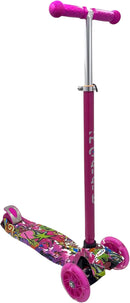 Maxi Scooter for Kids Ages 6-12 Lean-to-Steer 3 Wheel Scooter for Kids Ages 6-12 PU Light-Up Wheels Kids Scooter Adjustable Height Light Weight Aluminum Scooters T-Bar Colorful Design Printed by TinyTreasures Baby Boutique