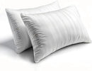 Hotel Grand Softy-Around Feather Down Pillows Standard Size Set of 2 Packs White Strip 100% Cotton Fabric Bed Pillows for All Position Sleepers,26"x20"/2 Packs by CozyNest Decor
