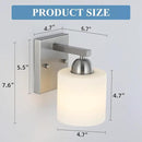 Brushed Nickel Milk Glass Wall Sconces, 1 Pack Hardwired Indoor Wall Light Fixtures for Living Room, Hallway, Bedroom, Ceramic E26 Sockets (Bulbs Not Included) by CozyNest Decor