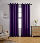 MIUCO Room Darkening Textured Grommet Window Treatment Blackout Curtains for Bedroom 2 Panels 52x95 Inch Purple by TinyTreasures Baby Boutique