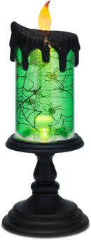 Halloween Snow Globe Candles Lighted Lamp, Lighted Flameless Candles with Water Glitter Swirls and Spooky Moving,Battery Operated by CozyNest Decor