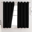 ChrisDowa 100% Blackout Curtains for Bedroom with Black Liner, 2 Thick Layers Total Blackout Thermal Insulated Grommet Window Curtains 2 Panels Set (Black, 52 x 45 Inch) by TinyTreasures Baby Boutique