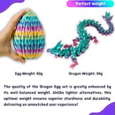 3D Printed 12” Articulated Crystal Dragon Inside 5.1” Egg – Fantasy Collectible, Fidget Toy & Stocking Easter Basket Stuffers for Home & Office Decor (Rainbow) by CozyNest Decor
